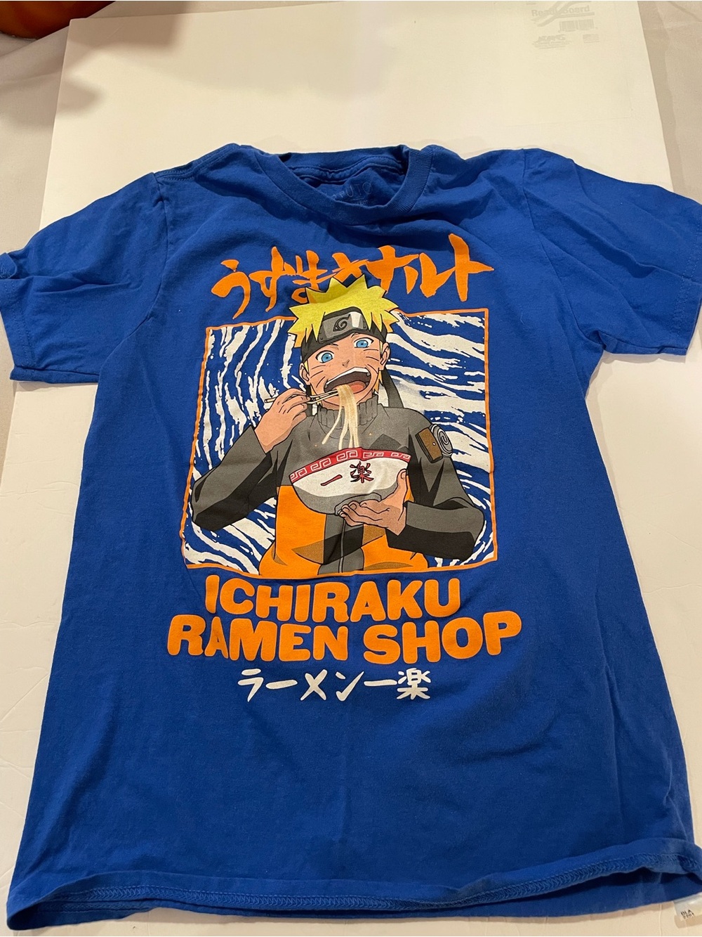 Naruto Ichiraku kids t-Shirt blue graphic tee size Large